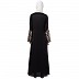 A-line abaya with Resham embroidery work- Black